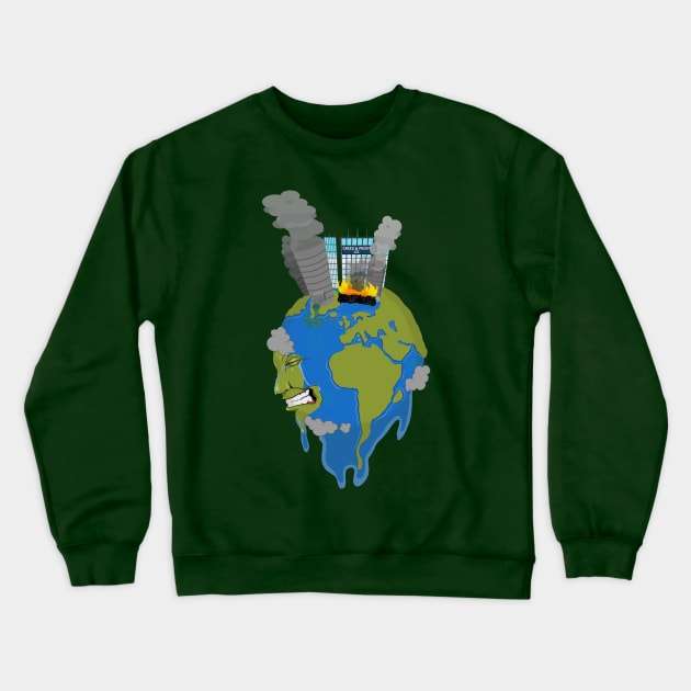 Earth in Anguish Crewneck Sweatshirt by VoidDesigns